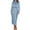 Blue, variant on IDOPIP Women's Elegant Long Sleeve Satin Dress Mock Neck Elastic Waist Cocktail Party Maxi Dress