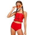 thumbnail image 5 of XZNPDUCQ Girls Swimsuit Bikini Sets 2 Piece Color Block Bathing Suits For Teen Girls Swimwear Swimming Suit For Girls 13-14 Years Red, 5 of 9