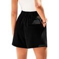 thumbnail image 3 of FreshPretty Shorts for Women Dressy Casual Summer Elastic Waist in The Back Pleated Wide Leg Tailored Work Trouser Shorts, 3 of 8