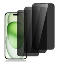 ZYQEEE 3 Pack Privacy Screen Protector Compatible for iPhone 15 Plus - 6.7", Anti-Spy Tempered Glass, Bubble-Free, Easy Install