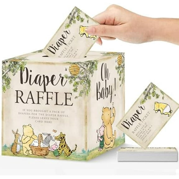 Winnie Diaper Raffle  for Baby Shower Decorations 51Pcs Classic Baby Shower Games Party Supplies$$Electronics Accessories