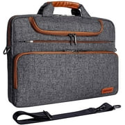 DOMISO 17 Inch Multi-Functional Laptop Sleeve Business Briefcase Waterproof Messenger Shoulder Bag for 17"-17.3"