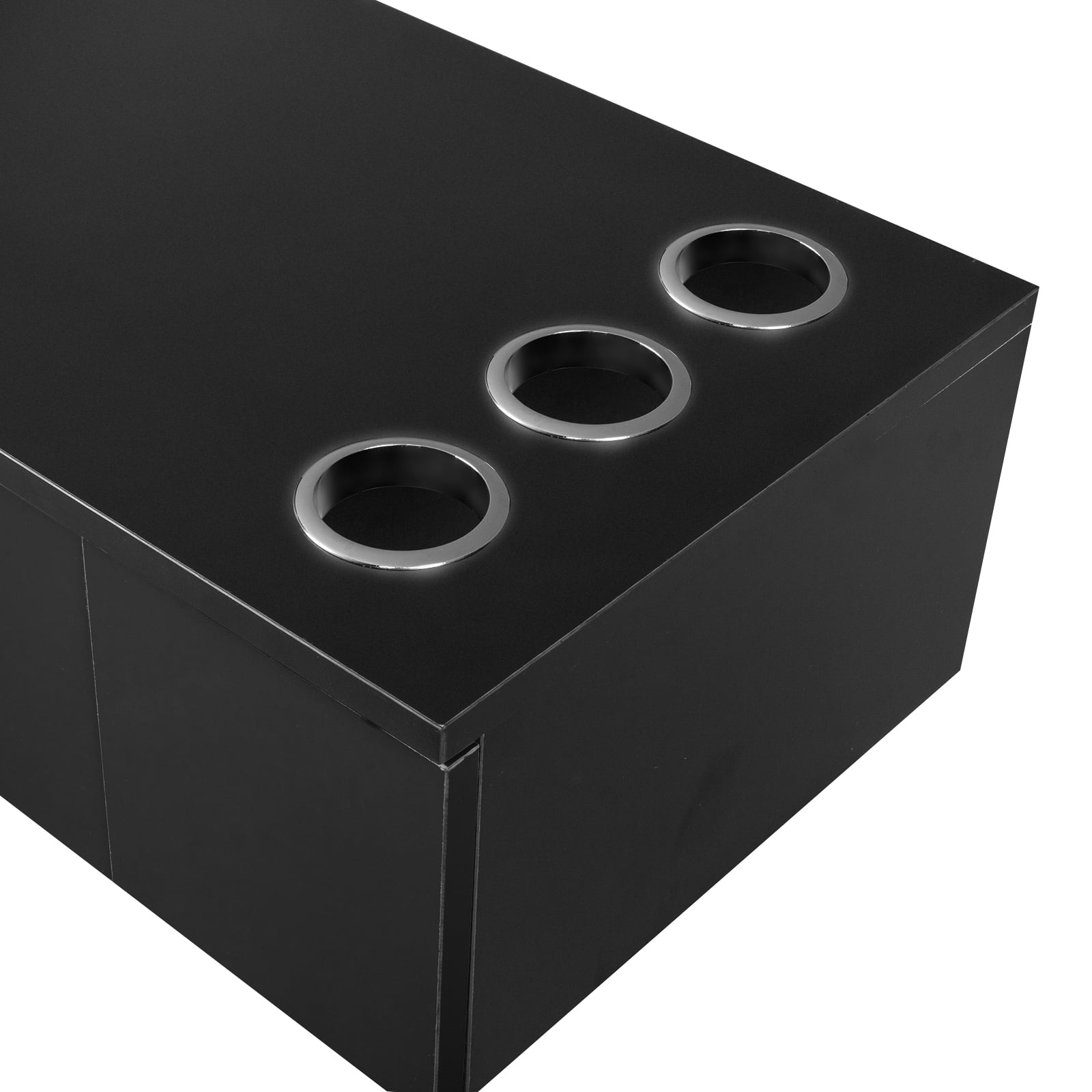 Ktaxon Wall Mount Salon Station with Storage Cabinet, 2 Drawers, 3-Tier Shelf, Black