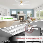 Sofucor 52 Inch Smart Ceiling Fan with Light, Flush Mount Low Profile Ceiling Fan with Remote & App Control, 35W DC Motor, 5 Blades, Dimmable LED, Reversible