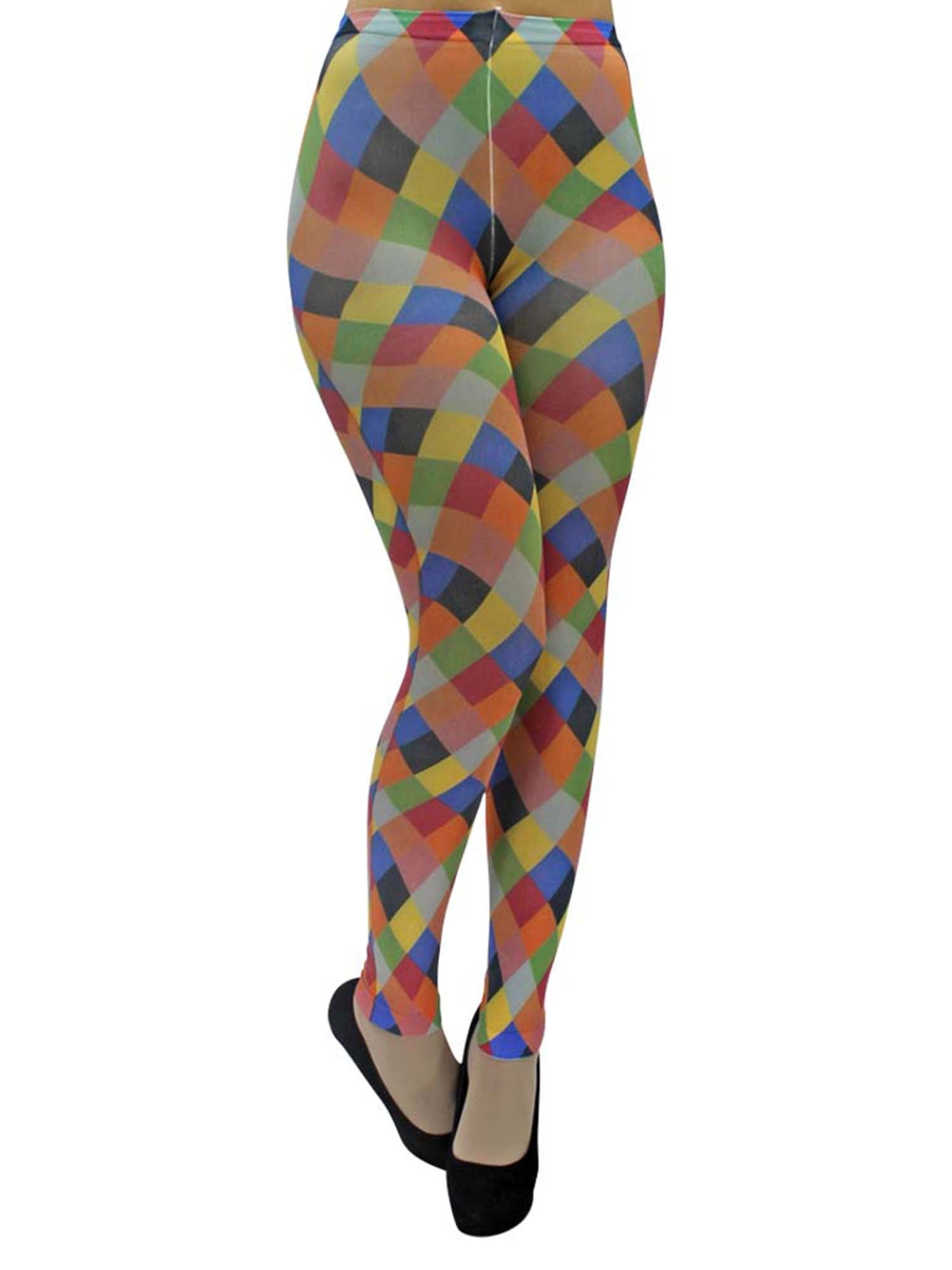 Harlequin Print Leggings Tights 