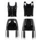 thumbnail image 3 of Conjunto de lencería de charol con efecto mojado para mujer, camiseta sin mangas con cuello en U y cremallera, falda con liga de cintura alta, disfraz para fiesta en club, 3 of 5
