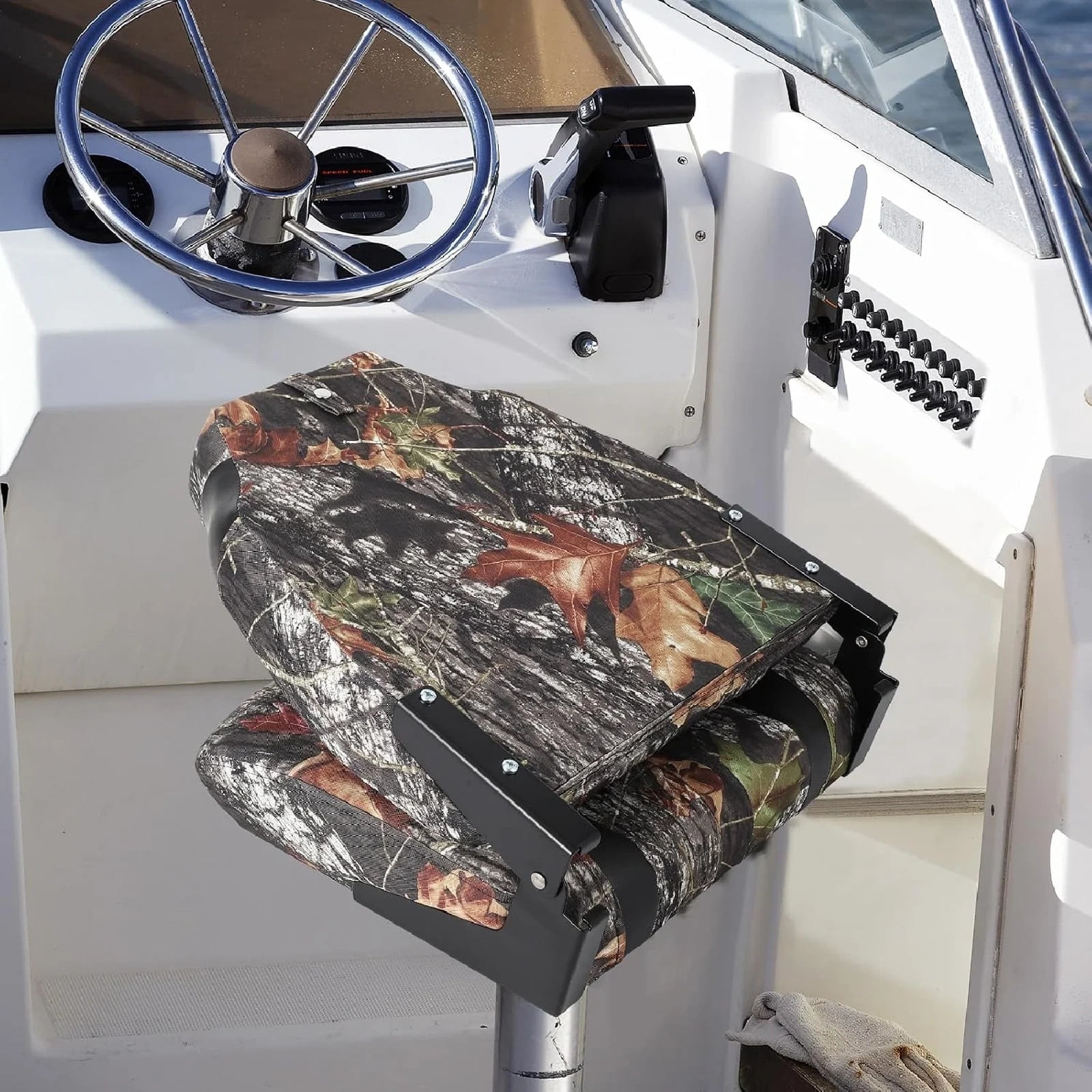 Ladcaser 2 Pack Premium High Back Folding Boat Seat, Marine Seats for Fishing, Sightseeing, Speedboats, Canoes