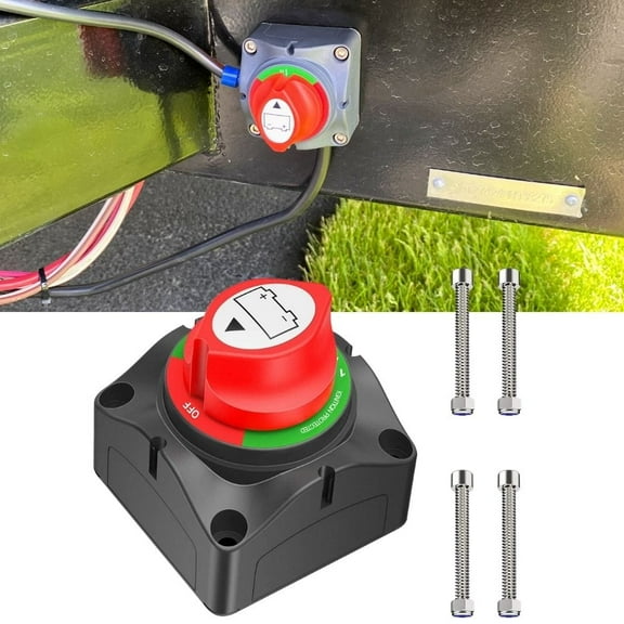 Waywe Battery Switch On Off 12V 48V Waterproof Heavy Duty Power Cut Master Kill Switches Ignition Protected Disconnect Isolator for Car Vehicle RV and Marine Boat