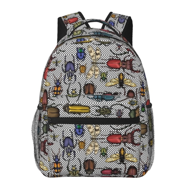 Disketp Bright Insects Mochila Estampada para Hombre y Mujer – Mochila Ligera Clásica con Múltiples Bolsillos para Universidad, Trabajo y Viajes-One Size