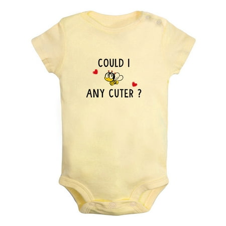 

Could I Any Cuter Funny Rompers For Babies Newborn Baby Unisex Bodysuits Infant Jumpsuits Toddler 0-12 Months Kids One-Piece Oufits (Yellow 18-24 Months)