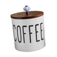 thumbnail image 1 of Luzkey Ceramic Storage Container with Lid Airtight Kitchen Canister Multifunction Rustic Decors Airtight Coffee Container for Office 1L brown lid, 1 of 8