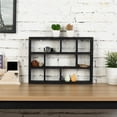thumbnail image 3 of MyGift 15 Inch Black Wall-Mounted 9 Slot Rustic Wood Cube Storage Bookcase, 3 of 5