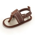 thumbnail image 5 of Floleo Unisex Baby Striped Thong Sandals Infant Soft Non-Slip Sole Shoes Adjustable Ankle Strap Pre-Walkers Summer Casual Newborn Footwear(Brown,0-3Months), 5 of 9