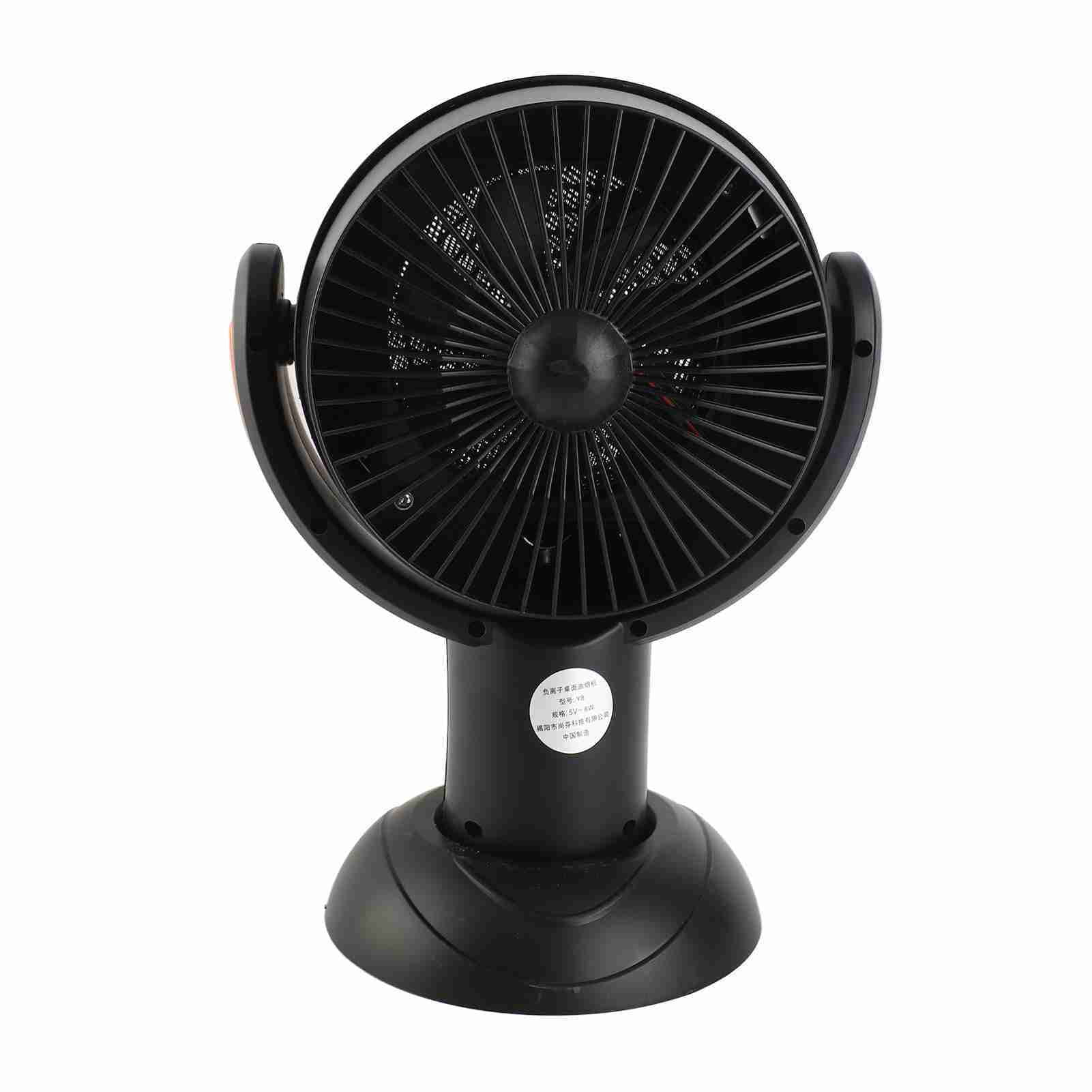 Rupoun Portable Desktop Range Hood Negative Ion 2 Speed Kitchen Exhaust Fan for Indoor BBQ Hot Pot 8.3x13.8x16.3 inches / 21x35x16cm USB Rechargeable Black Gold