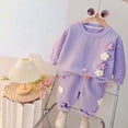thumbnail image 4 of TBWNWG Toddler Girl Fall Outfits 3D Flower Long Sleeve Sweatshirt Kids Winter Clothes With Pants Cute 2 Pcs Set,Sizes 3-4 Years, 4 of 4