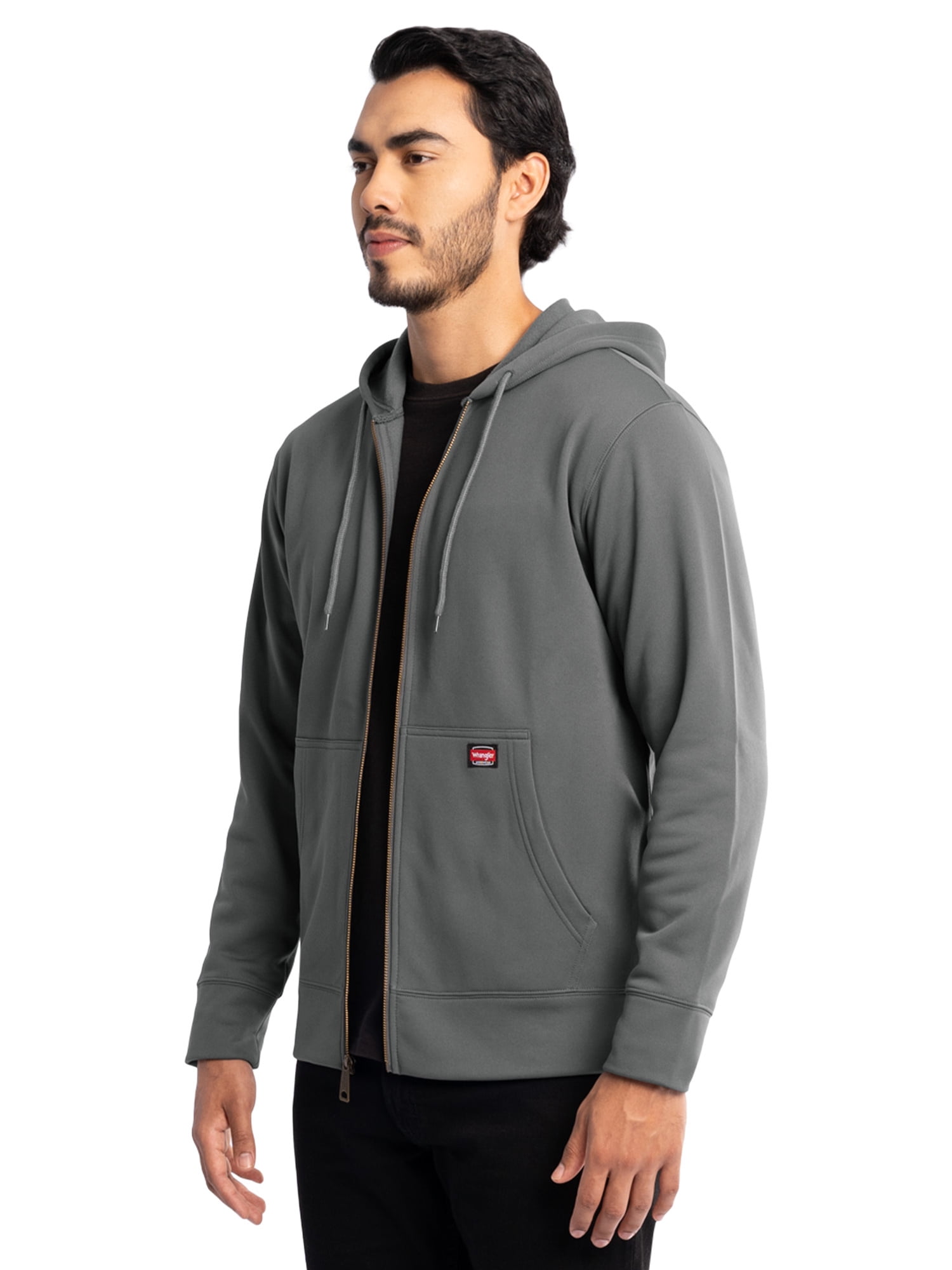 Wrangler Workwear Men's Full Zip Performance Fleece Hooded Work Jacket, Size S-5XL