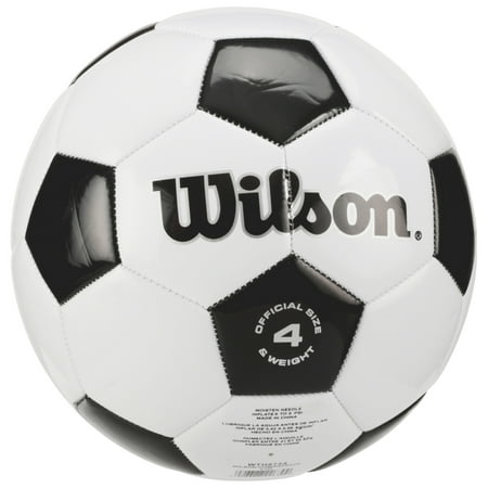 Wilson Traditional Soccer Ball, Size 4, Black and