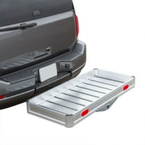 Elevate Outdoor Hitch Cargo Carrier Tray Aluminum 550 lb. Capacity - Tray 49-1/8in L x 22-5/8in W x 4-3/4in H - Unique Slatted Surface Compatible with Class III or IV 2in Receivers