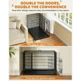 thumbnail image 4 of 48 inch Dog Crate Double Door Dog Crate w/Divider for Puppy to Adult Large Collapsible Metal Dog Crate with Removable Tray XXL Wire Dog Kennel Pet Crate for Dogs Portable Travel Cage, Black, 4 of 9