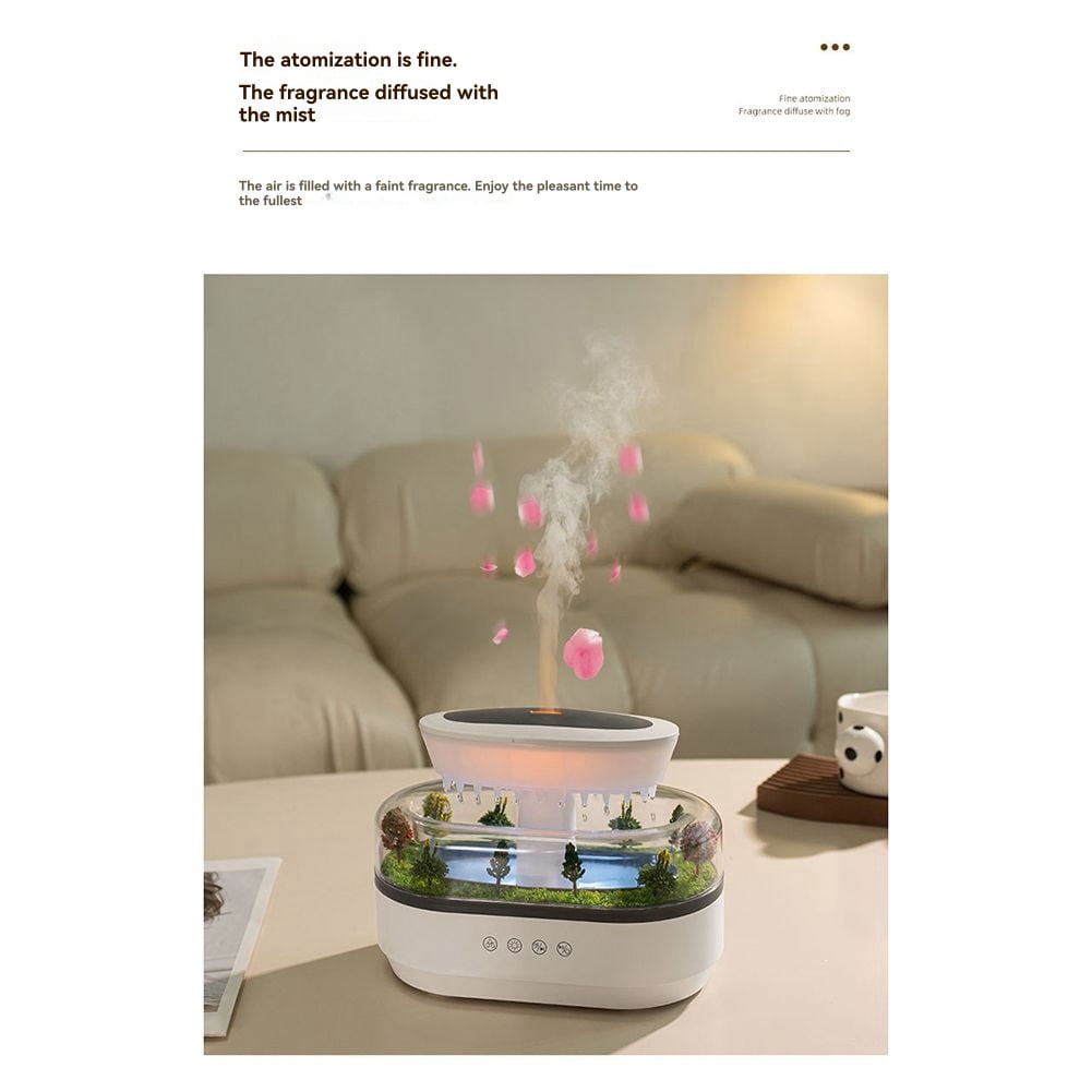 Aroma Humidifier Raindrop Air Humidifier Light White Noise Essential Oil Diffuser Ultrasonic Fragrance Diffuser US Plug