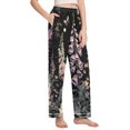 thumbnail image 2 of FORMRS Women's Pajama Pants with Pockets Soft Comfy Loungewear Sleep Bottom, Sizes S-2XL, Dark Flowers Pattern, 2 of 8