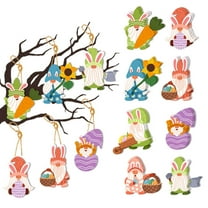 TOPRenddon 8 Pcs Easter Tree Ornaments, Colorful Eggs Hanging Ornaments Easter Party Decorations for Easter Tree Basket