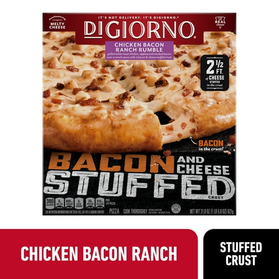 DiGiorno Frozen Pizza, Stuffed Crust with Cheese and Bacon, Ranch Sauce, 21.9 oz (Frozen)