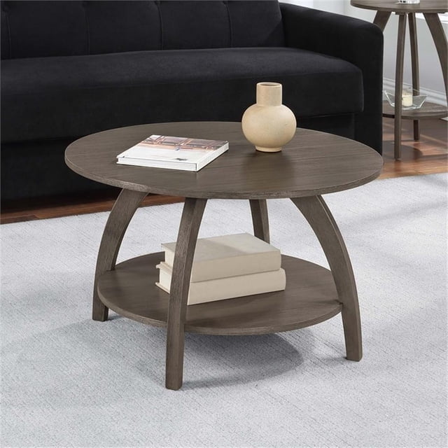 Convenience Concepts Table Basse Aldrin avec Étagère en Bois Gris