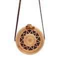 thumbnail image 1 of Bolso de ratán redondo para mujer - Bolso de ratán hecho a mano - Bolso bandolera de playa redondo de ratán, 1 of 5