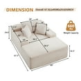 thumbnail image 3 of 67.3" Oversized Chaise Lounge Chair Indoor Corduroy Upholstered Boneless Couch Sofa Bed with 3 Pillows for Living Room Bedroom,Beige, 3 of 9