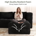 thumbnail image 5 of NEGYLIM 109" L-Shaped Boneless Modular Cloud Sectional Sofa with Movable Ottoman, Deep Seat, High-Resilience Foam, No Assembly Required, Teddy Fleece Upholstery, Black, 5 of 14