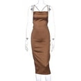 thumbnail image 7 of Women Neon Satin Sexy Bodycon Elegant Backless Long Midi Dress for Cocktail Party Clubwear, 7 of 7