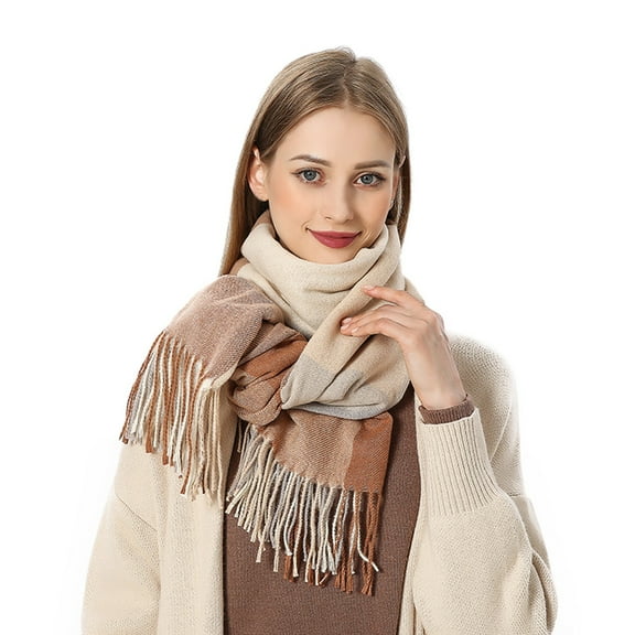 Scarf Autumn Winter Women Fashion Plaid Printed Keep Warm With Tassels Long Scarves Wrap Shawl 70.86x27.55 INCH Shawl Wraps For Women