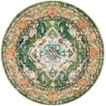 thumbnail image 3 of SAFAVIEH Round Rug 5' - Monaco Collection - Traditional Design, Forest Green & Light Blue, Ideal for Living Room, Bedroom, Dining Space, 3 of 9