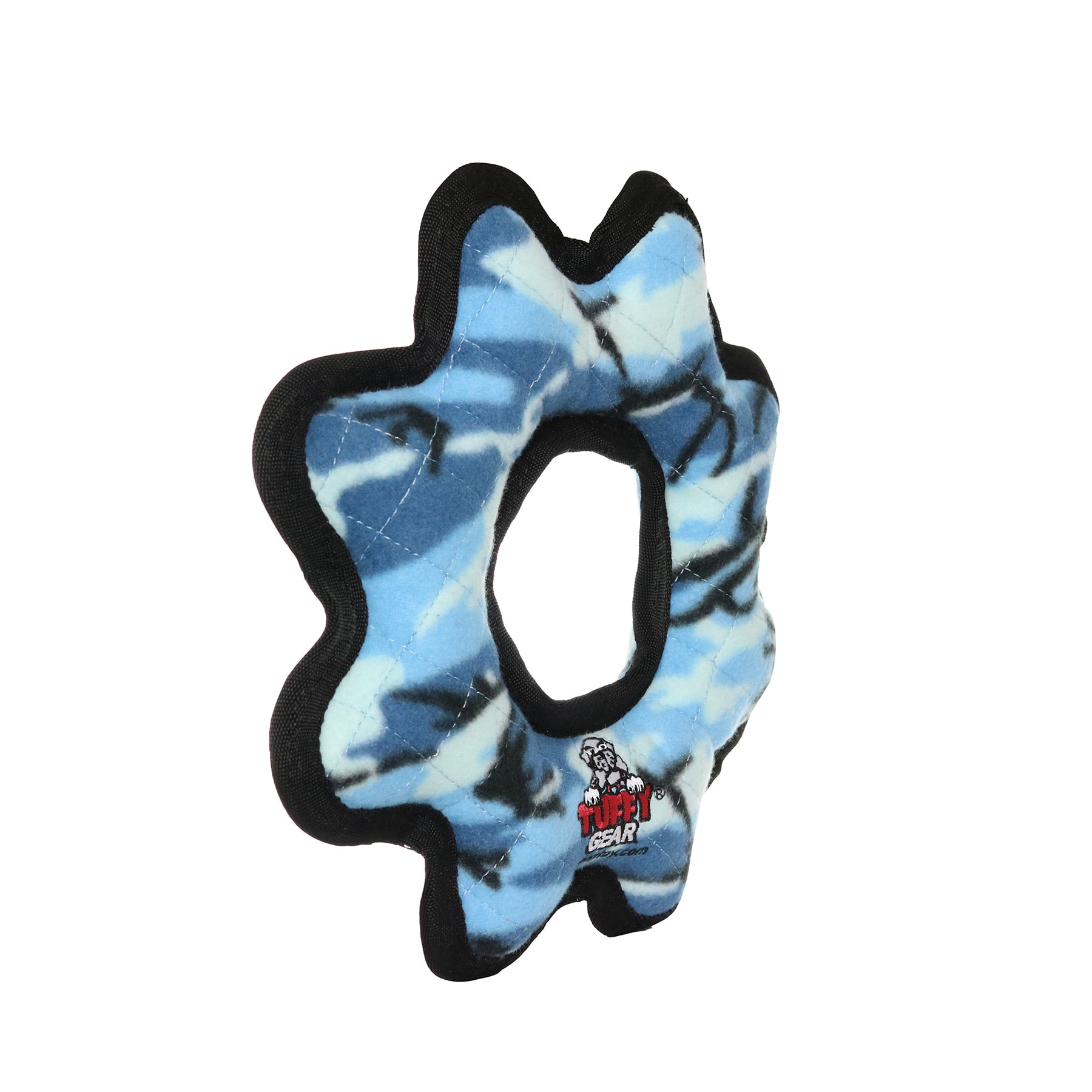 TUFFY® Ultimate Gear Ring Camo Blue, 2-Pack, Durable Plush Squeaky Dog Toys