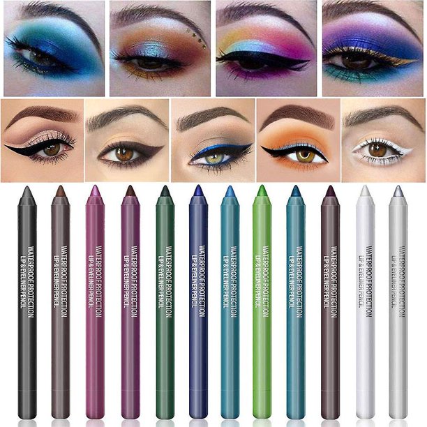 20 Silver GrayLápiz delineador de ojos colorido y duradero Pearl The Shadows Pen Resistente al agua No florece Maquillaje Comestics El lápiz de ojos de larga duración viene con un