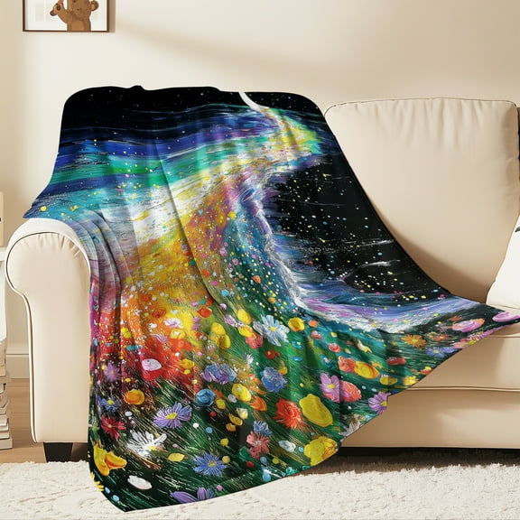 Spring Summer Flannel Throw Blanket 50x60 Inches Fleece Blanket Throw, Soft Lightweight Plush Cozy Blankets for Bed, Sofa, Couch, Travel, Camping