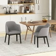 thumbnail image 2 of Gymax 2PCS Modern Dining Chairs Upholstered Velvet Accent Chairs w/ Curved Backrests, 2 of 8