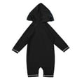 thumbnail image 6 of LNMQLPDBS Unisex Kids Bathing Suits Cartoon Cute Penguin Printed Swimwear Beach Long Sleeve Hooded Onesie Swimsuit with Ziper Girls Rash Guard Swimsuit Boys Rashguard Swim Set Black 2-3 Years, 6 of 9