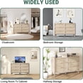 thumbnail image 3 of Studyset Modern 6-Drawer Rattan Dresser with Handles 47.2" Wide Storage Chest,Boho Double Dresser Chest of Drawers Large Table Top Large Closet Dressers Storage Cabinet Beside Table for Closet, 3 of 7