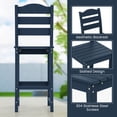thumbnail image 6 of Gymax Set Of 2 Outdoor HDPE Bar Stool Patio Tall Chair Backrest Footrest All Weather Navy, 6 of 10