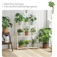 thumbnail image 4 of Metal Plant Stand Indoor Outdoor for Multiple Plants,3 Tier Plant Shelf,Large Heavy Duty Flower Holder Ladder Plant for Living Room, Patio, Balcony (White), 4 of 15