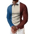 thumbnail image 1 of Gibobby Playera polo hombre Hombres Casual Otoño Invierno Manga larga Turndown Neck Shirt Impreso Camiseta Top Blusa(Caqui,XL), 1 of 5