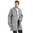 thumbnail image 5 of Toptie Unisex Scrubs Lab Coat Professional Doctor Uniform Workwear Long Sleeve Shop Coat-Gray-S, 5 of 8
