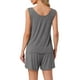 thumbnail image 3 of Conjunto de lounge para mujeres INSPIRE CHIC, conjunto de pijama de algodón sin mangas, top de tanque y pantalones cortos, pijama suave, talla M gris, 3 of 6