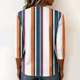 thumbnail image 6 of JULMCOMO Shirts for Women Vertical Striped Crew Neck 3/4 Sleeve Casual T Shirts Loose Fit Comfy Trendy Summer Basic Tees Orange L, 6 of 6