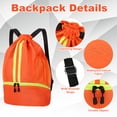 thumbnail image 2 of Bocaoying 3-Compartment Sports Drawstring Backpack, Water-Resistant Gym Bag with Wet/Dry Separation, Side Pockets & Zipper Pocket, Lightweight Swim Soccer Basketball Sack, 2 of 7