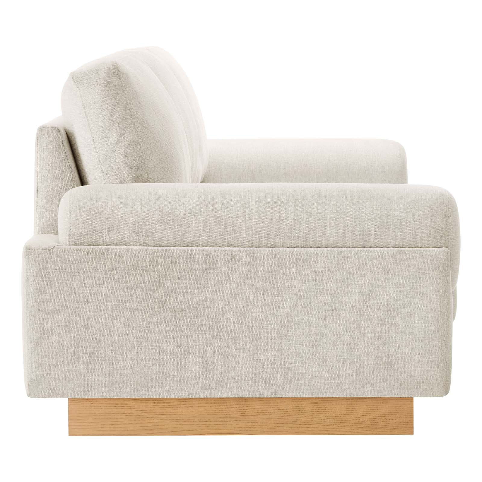 Modway Oasis Upholstered Fabric Sofa in Ivory