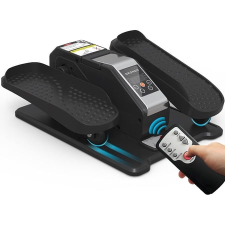Under Desk Elliptical Machine, Electric Elliptical Leg Exerciser for Senior | Quiet and Compact Electric Seated Pedal Exerciser for Home with Monitor, Remote Control and 12 Adjustable Speeds