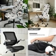 thumbnail image 2 of SCRAWLGOD Cats Fish Bone Paws 3 Pieces Set Anti-Dust Computer Chair Cover with Arm Protector Stretchable Rotating Chair Cover Scratch Resistant Gaming Chair Slipcover, S, 2 of 7